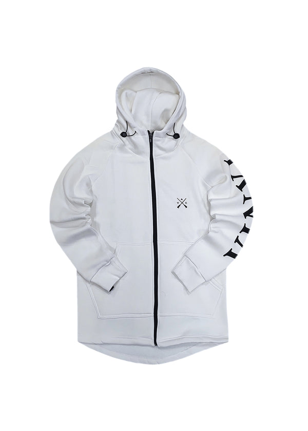 Ανδρική Ζακέτα Vinyl art clothing - 73524-02 - logo print full-zip λευκό