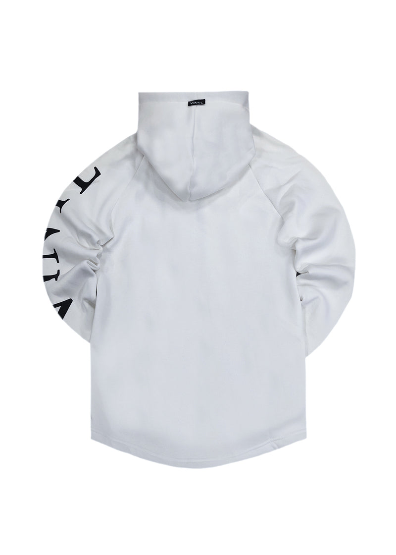 Ανδρική Ζακέτα Vinyl art clothing - 73524-02 - logo print full-zip λευκό