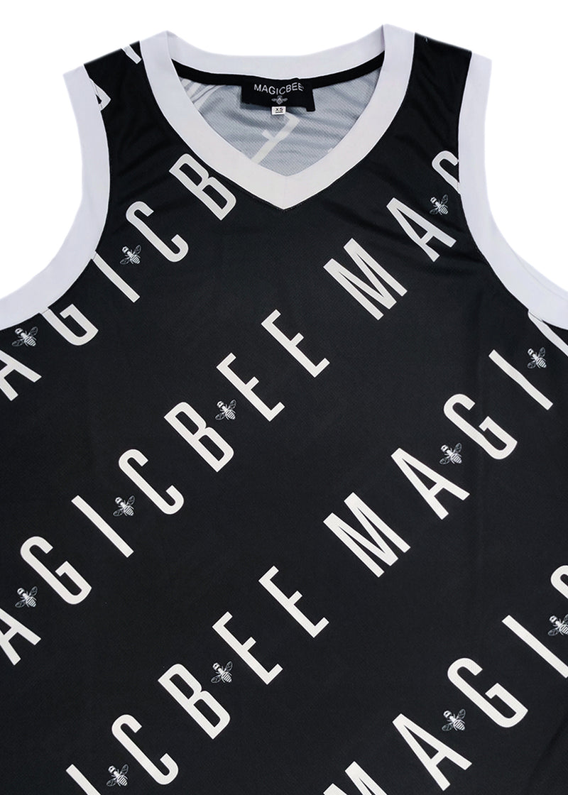 Ανδρική αμάνικη μπλούζα Magic bee - MB2416 - dri-fit detail μαύρο