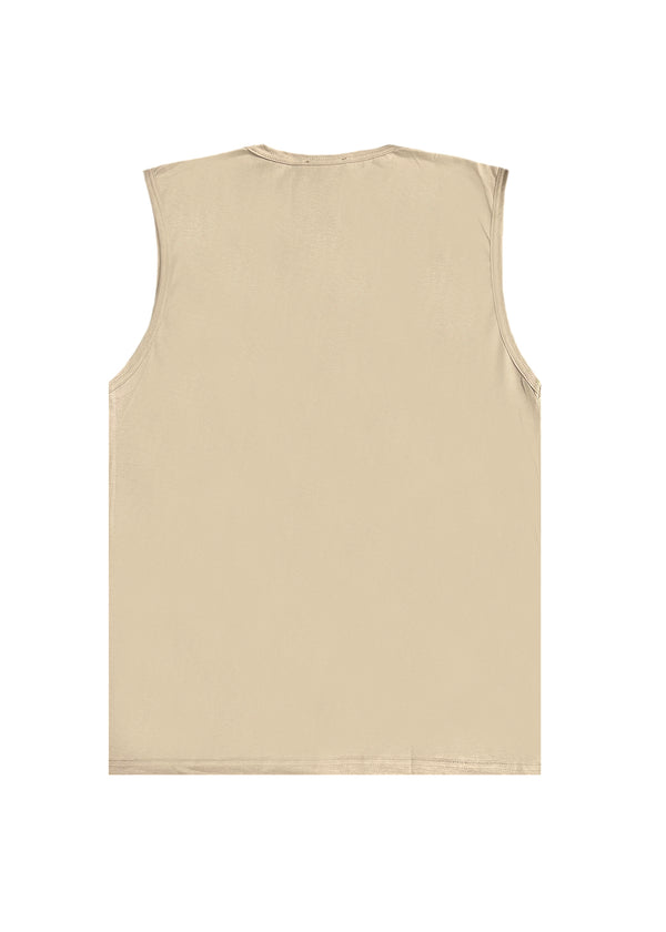 Αμάνικη Μπλούζα Close society - S24-800 - simple sleeveless tee μπεζ