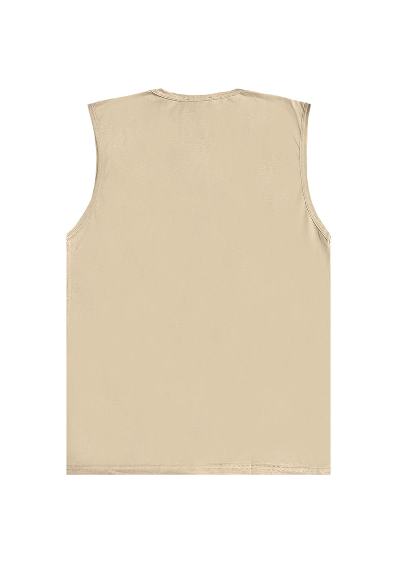 Αμάνικη Μπλούζα Close society - S24-800 - simple sleeveless tee μπεζ