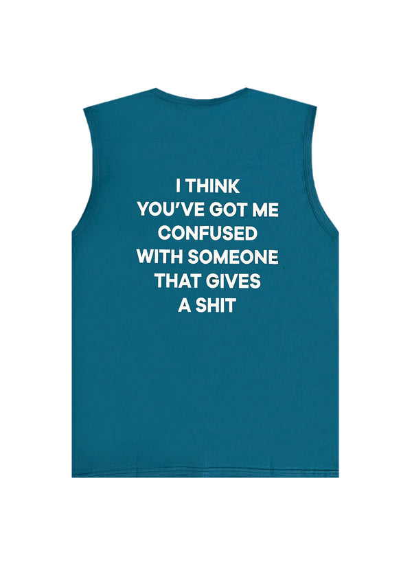 Αμάνικη Μπλούζα Close society - S24-801 - you've got me confused sleeveless tee πετρόλ