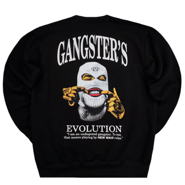 Ανδρικό φούτερ New wave clothing - 242-19 - gangsters evolution μαύρο