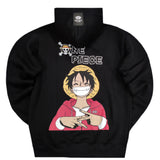 Ανδρική φούτερ με κουκούλα New wave clothing - 242-25 - one piece luffy μαύρο