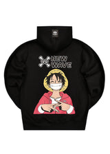 Ανδρική φούτερ με κουκούλα New wave clothing - 242-25 - one piece luffy μαύρο