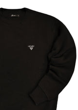 Ανδρικό φούτερ Henry clothing - 3-650 - sweatshirt small triangle logo μαύρο