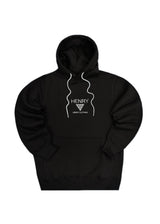 Ανδρικό φούτερ με κουκούλα Henry clothing - 3-651 - hoodie triangle logo μαύρο