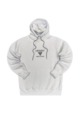 Ανδρικό φούτερ με κουκούλα Henry clothing - 3-651 - hoodie triangle logo λευκό