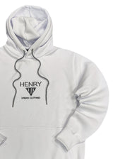 Ανδρικό φούτερ με κουκούλα Henry clothing - 3-651 - hoodie triangle logo λευκό