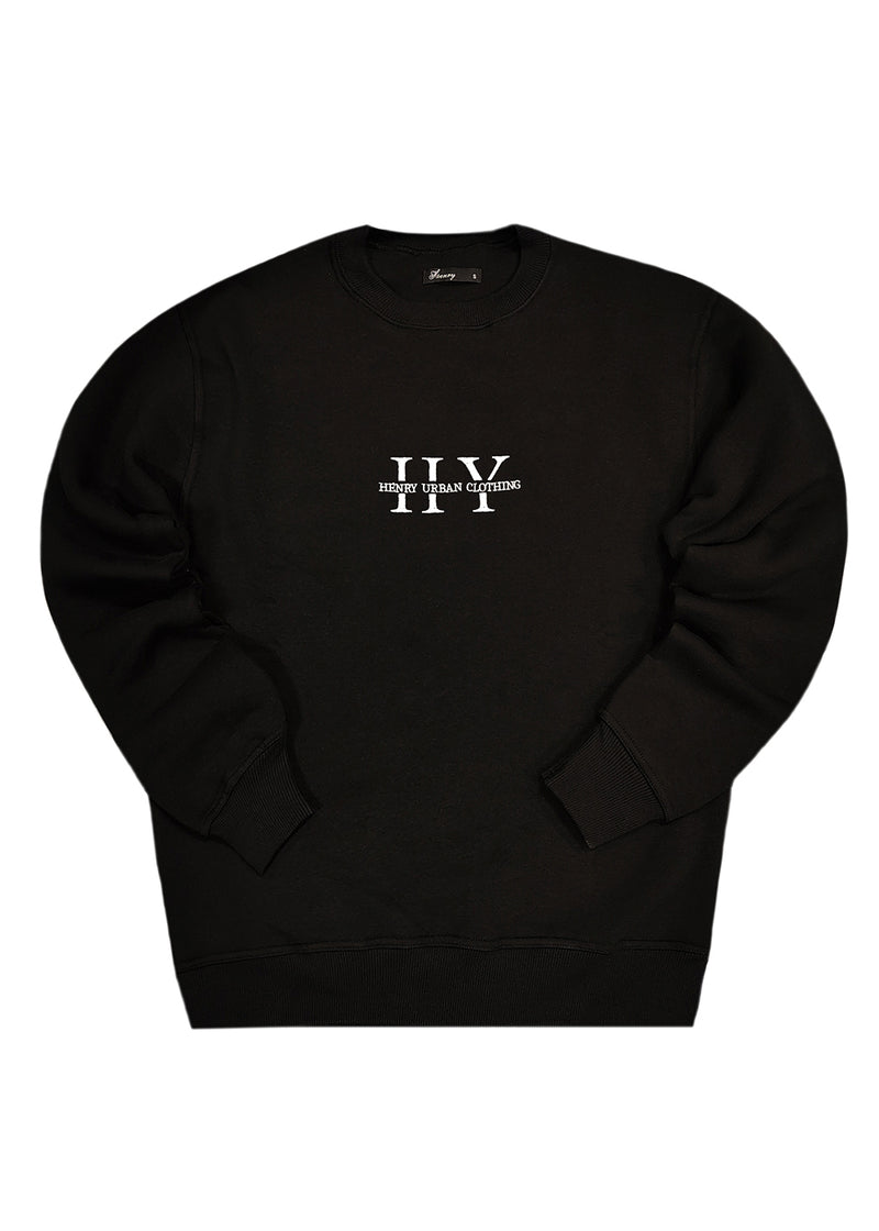 Ανδρικό φούτερ Henry clothing - 3-652 - sweatshirt urban clothing logo μαύρο