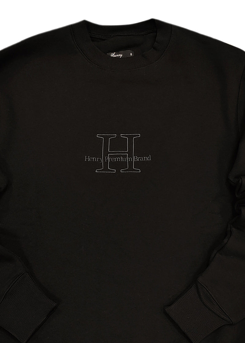 Ανδρικό φούτερ Henry clothing - 3-653 - sweatshirt premium clothing logo μαύρο