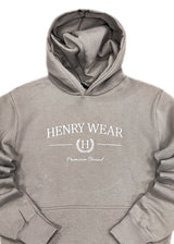 Ανδρικό φούτερ με κουκούλα Henry clothing - 3-654 - hoodie round logo γκρι μπεζ