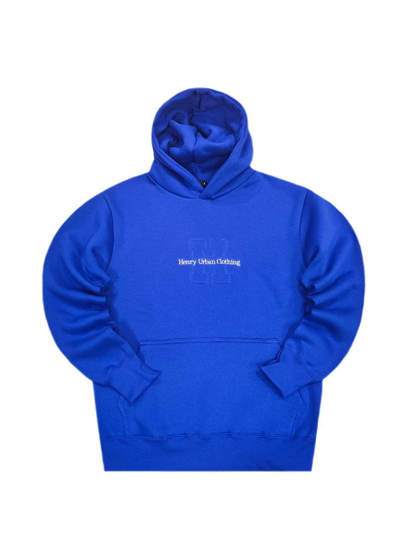 Ανδρικό φούτερ με κουκούλα Henry clothing - 3-657 - hoodie logo μπλε