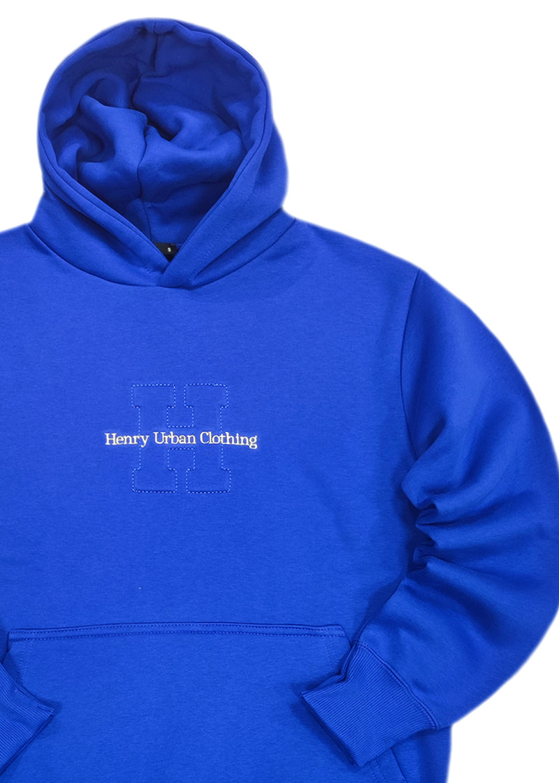 Ανδρικό φούτερ με κουκούλα Henry clothing - 3-657 - hoodie logo μπλε