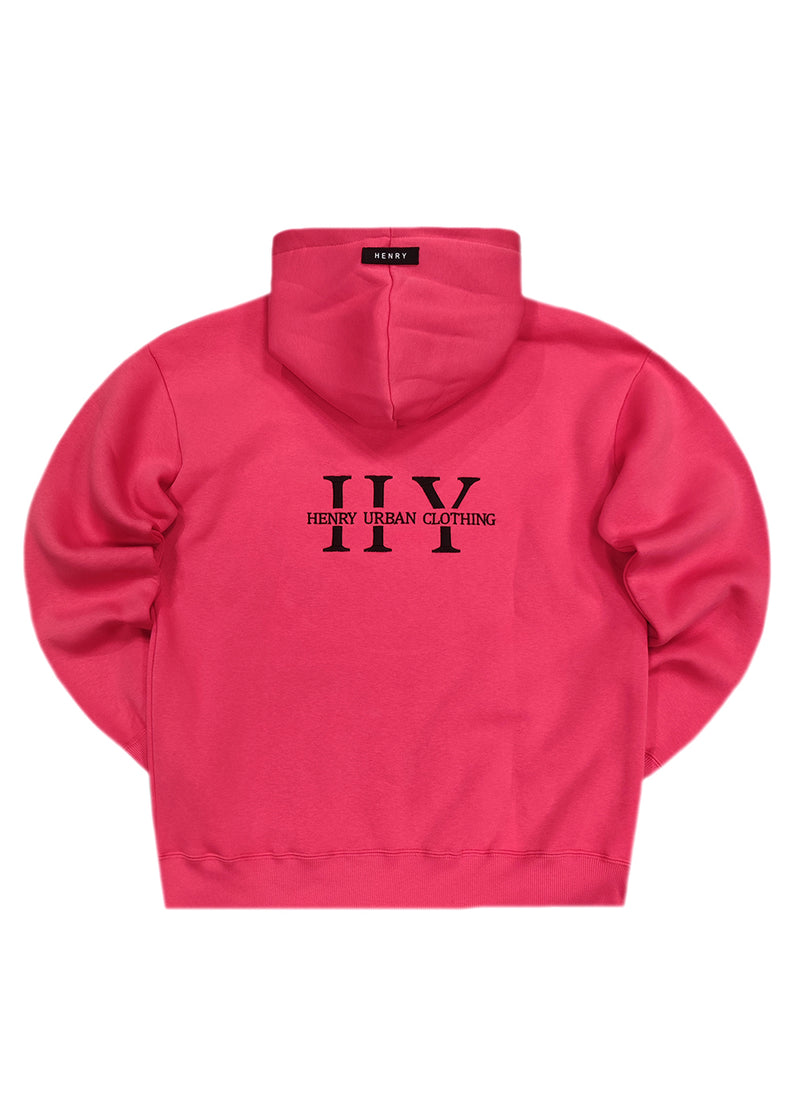 Ανδρικό φούτερ με κουκούλα Henry clothing - 3-661 - back logo hoodie κοραλί