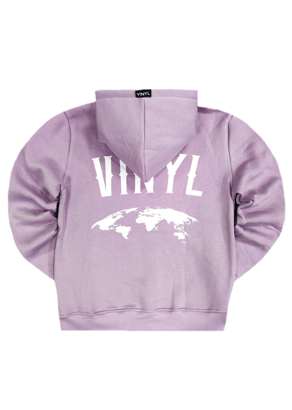 Μακρυμάνικο φούτερ με κουκούλα Vinyl art clothing - 54230-22 - globe popover λιλά