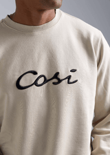 Ανδρικό μακρυμάνικο φούτερ Cosi jeans - 62-W23-62 - logo μπεζ