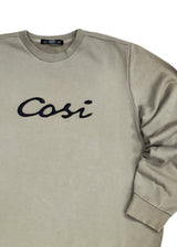 Ανδρικό μακρυμάνικο φούτερ Cosi jeans - 62-W23-62 - logo ανοιχτό χακί