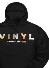 Ανδρικό μακρυμάνικο φούτερ με κουκούλα Vinyl art clothing - 66230-01 - lmited edition hoodie μαύρο