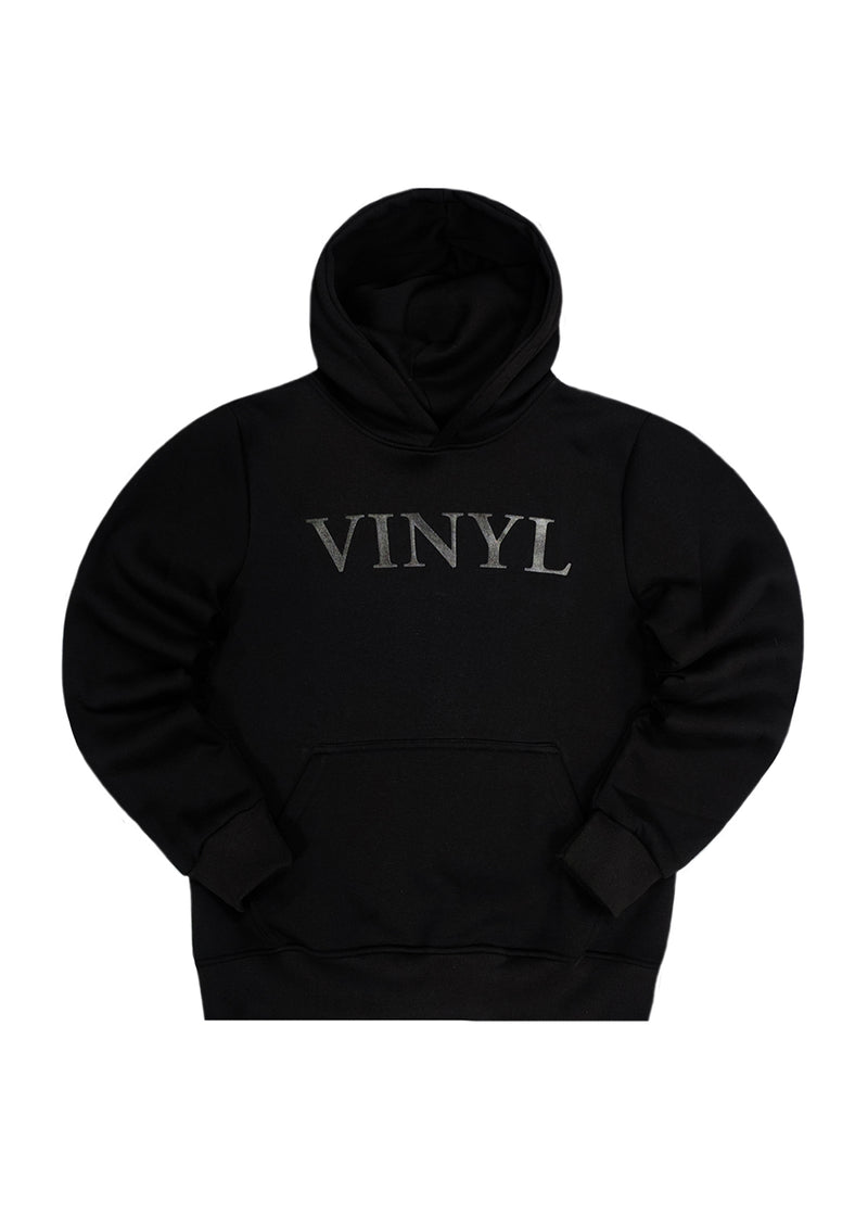 Μακρυμάνικο φούτερ με κουκούλα Vinyl art clothing - 66470-01 - elevated logo μαύρο