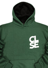 Ανδρικό φούτερ με κουκούλα Close society - C25-205K - white logo hoodie πράσινο