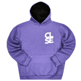 Ανδρικό φούτερ με κουκούλα Close society - C25-205K - white logo hoodie μωβ