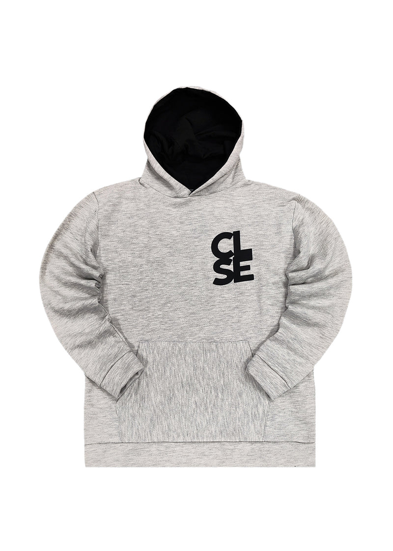 Ανδρικό φούτερ με κουκούλα Close society - C25-210K - black logo hoodie γκρι