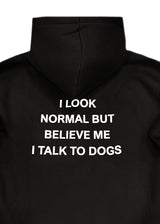 Ανδρικό oversize φούτερ με κουκούλα Close society - C25-302K - i talk to dogs hoodie μαύρο