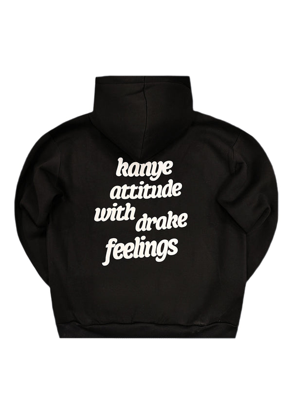 Ανδρικό oversize φούτερ με κουκούλα Close society - C25-303K - attitude with feelings hoodie μαύρο