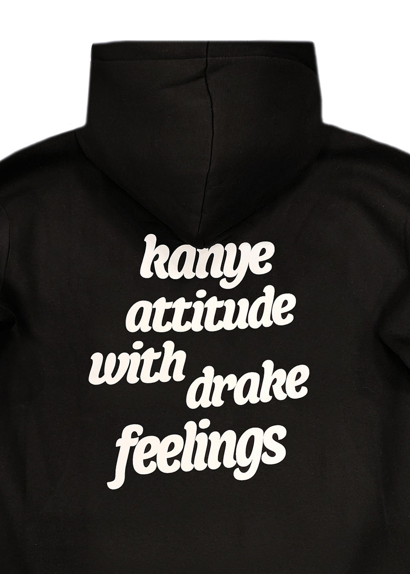 Ανδρικό oversize φούτερ με κουκούλα Close society - C25-303K - attitude with feelings hoodie μαύρο