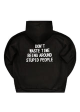 Ανδρικό oversize φούτερ με κουκούλα Close society - C25-305K - stupid people hoodie μαύρο