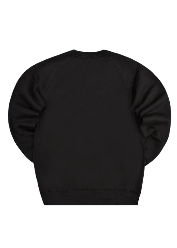 Ανδρικό Μακρυμάνικο φούτερ GUF - JX-7526-1 - simple crewneck μαύρο