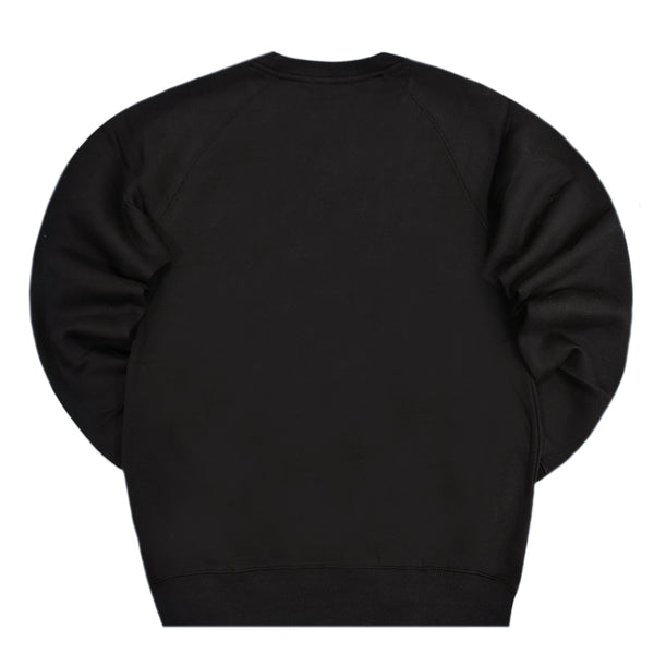 Ανδρικό Μακρυμάνικο φούτερ Gang - JX-7526-1 - simple crewneck μαύρο