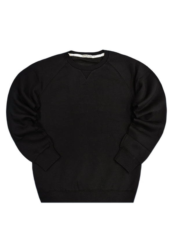 Ανδρικό Μακρυμάνικο φούτερ GUF - JX-7526-1 - simple crewneck μαύρο