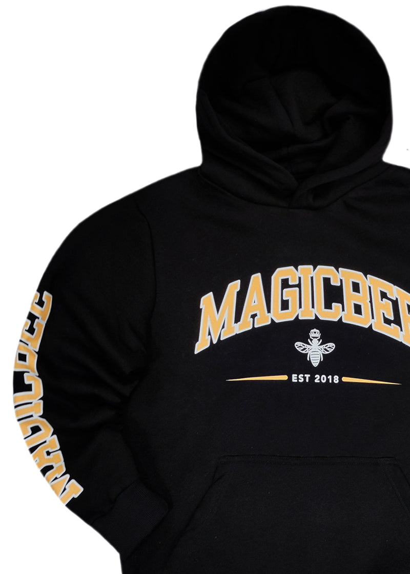 Μακρυμάνικο φούτερ με κουκούλα Magicbee - MB23508 - EST logo μαύρο