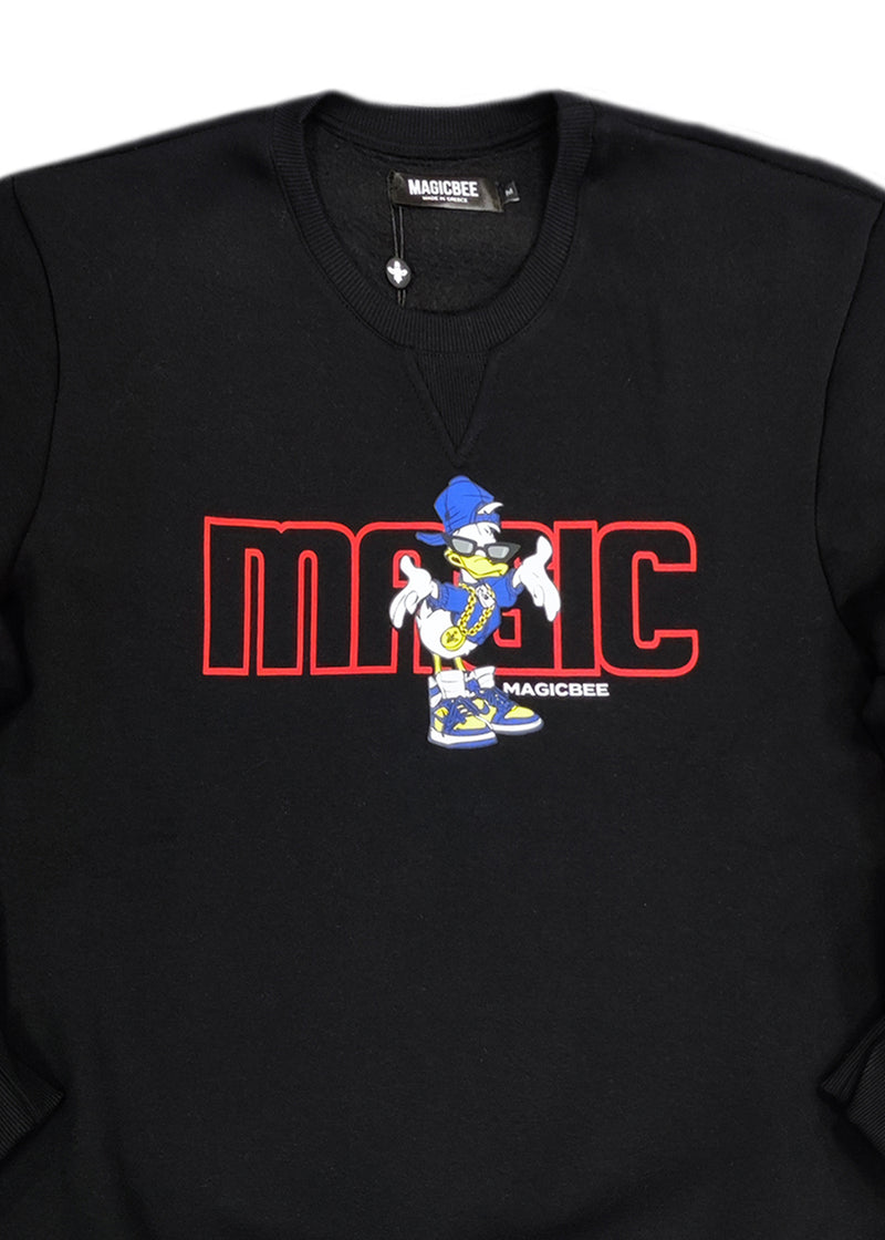 Ανδρικό μακρυμάνικο φούτερ Magicbee - MB23509 - duck long sleeve μαύρο