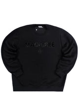 Ανδρικό μακρυμάνικο φούτερ Magicbee - MB23510 - velvet logo μαύρο