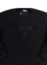 Ανδρικό μακρυμάνικο φούτερ Magicbee - MB23510 - velvet logo μαύρο