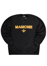 Ανδρικό μακρυμάνικο φούτερ Magicbee - MB23510 - velvet logo μαύρο