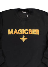 Ανδρικό μακρυμάνικο φούτερ Magicbee - MB23510 - velvet logo μαύρο