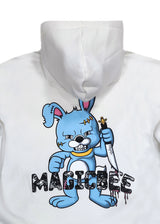 Μακρυμάνικο φούτερ με κουκούλα Magicbee - MB24503 - rabbit logo λευκό