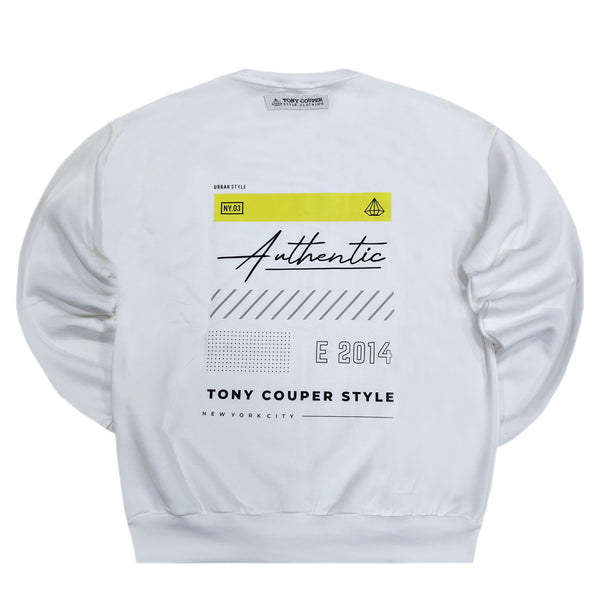 Ανδρικό μακρυμάνικο φούτερ Tony couper - S25/4 - authentic logo λευκό