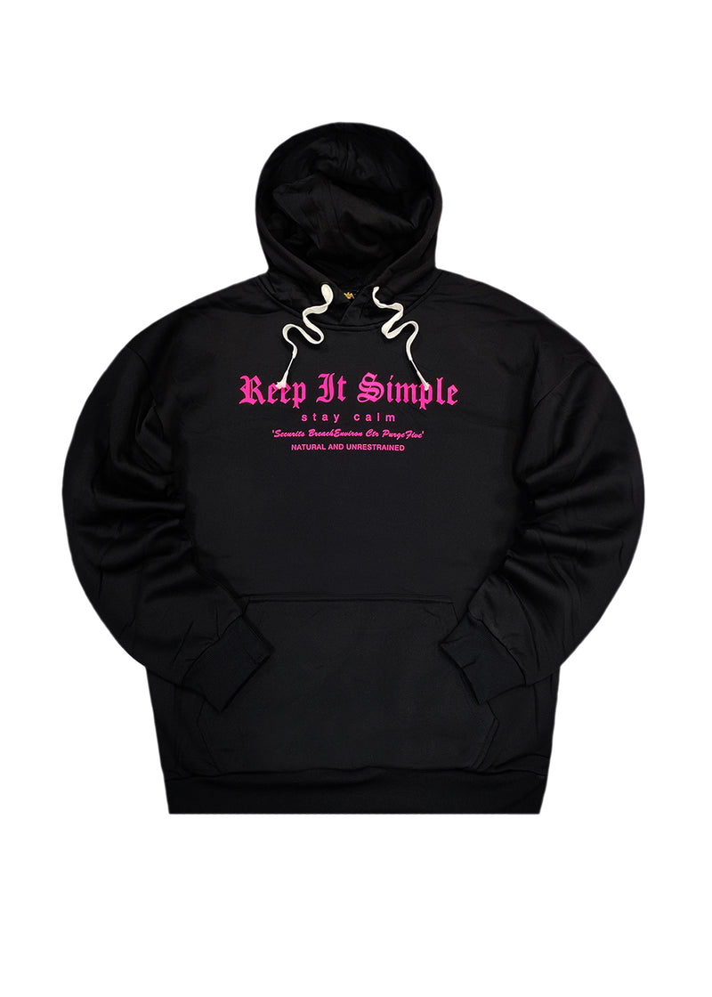 Ανδρικό φούτερ με κουκούλα Gang - TT-30515 - keep it simple hoodie μαύρο