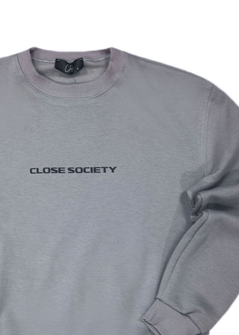 Ανδρικό μακρυμάνικο φούτερ Close society - W23-877 - logo γκρι