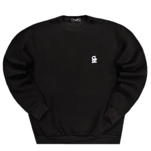 Ανδρικό φούτερ Close society - W25-100 - white logo sweatshirt μαύρο