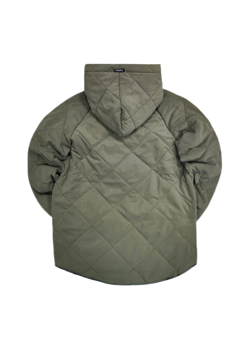 Ανδρικό μπουφάν Vinyl art clothing - 72420-04 - quilted hooded puffer - khaki