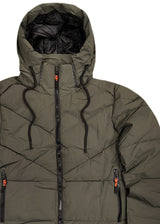 Ανδρικό μπουφάν με κουκούλα GUF - L966-1101 - hooded puffer χακί