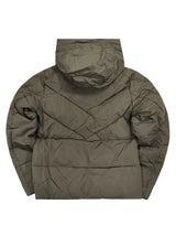 Ανδρικό μπουφάν με κουκούλα GUF - L966-1101 - hooded puffer χακί