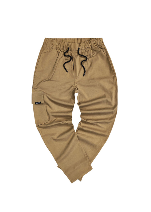 Ανδρικό Παντελόνι Vinyl art clothing - 02712-33 - cinched waist cargo pants καφέ