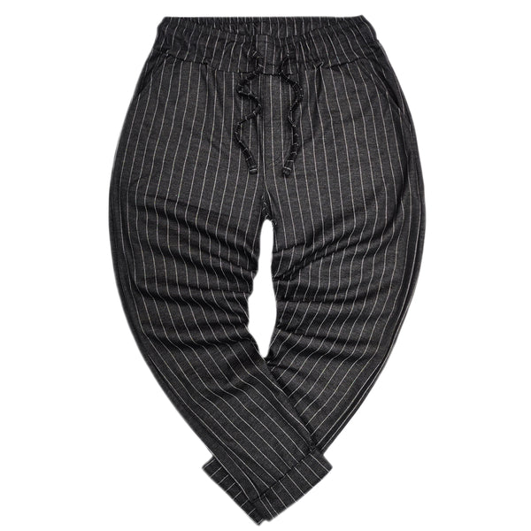 Ανδρικό παντελόνι New wave clothing - 241-33 - classic stripes elegant pants μαύρο